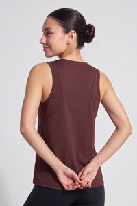 Zelocity Quick Dry Contour Tank Top - Friar Brown — thumbnail 2